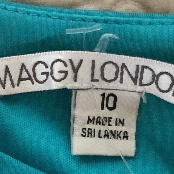 EUC Maggie London Color Block Dress Size: 10 - Picture 7 of 8